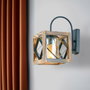 Opviq Lámpara de Pared Zikzak Camlı en Nogal y Negro